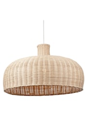 Pacific Natural Caswell Rattan Dome Pendant Ceiling Light - Image 4 of 6