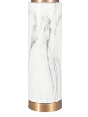 Pacific White Carrara Marble Effect Ceramic Tall Table Lamp - Image 5 of 5