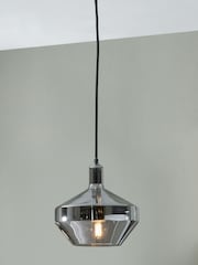 Pacific Grey Jaxon Shiny Smoked Glass Domed Pendant Ceiling Light - Image 1 of 6