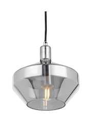 Pacific Grey Jaxon Shiny Smoked Glass Domed Pendant Ceiling Light - Image 4 of 6