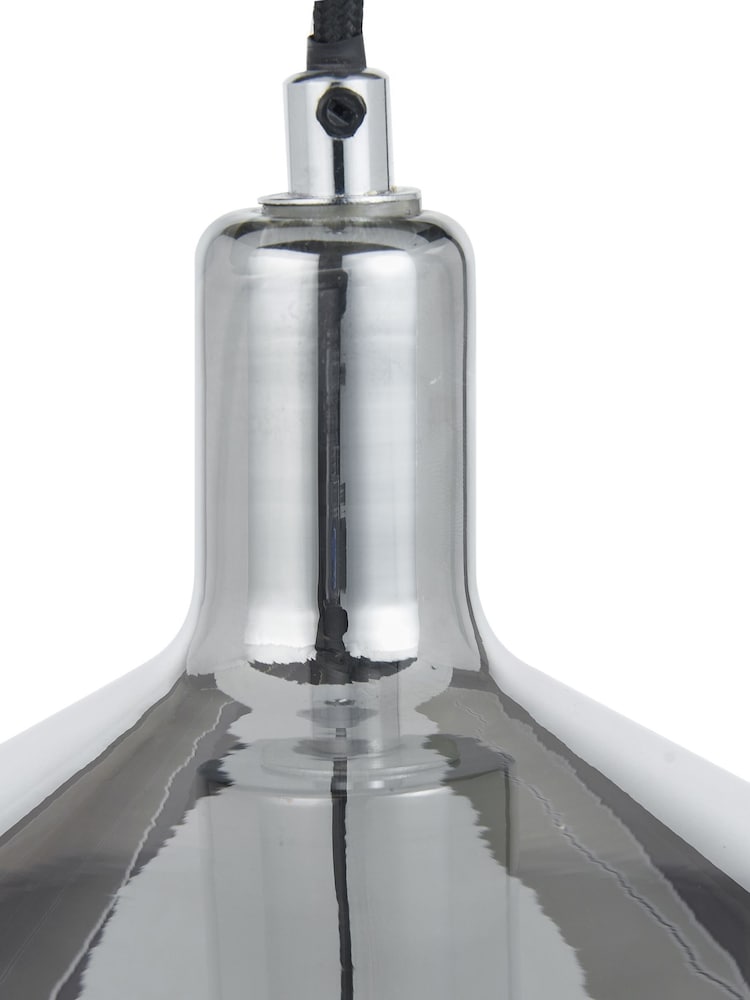 Pacific Grey Jaxon Shiny Smoked Glass Domed Pendant Ceiling Light - Image 6 of 6