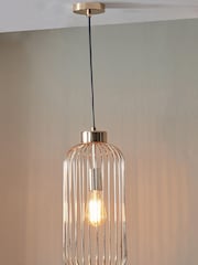 Pacific Gold Dania French Metal Wire Tall Pendant Ceiling Light - Image 1 of 4