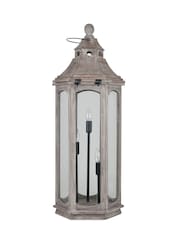 Pacific Grey Adaline Antique Wood Lantern Floor Lamp - Image 3 of 5