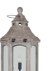 Pacific Grey Adaline Antique Wood Lantern Floor Lamp - Image 4 of 5