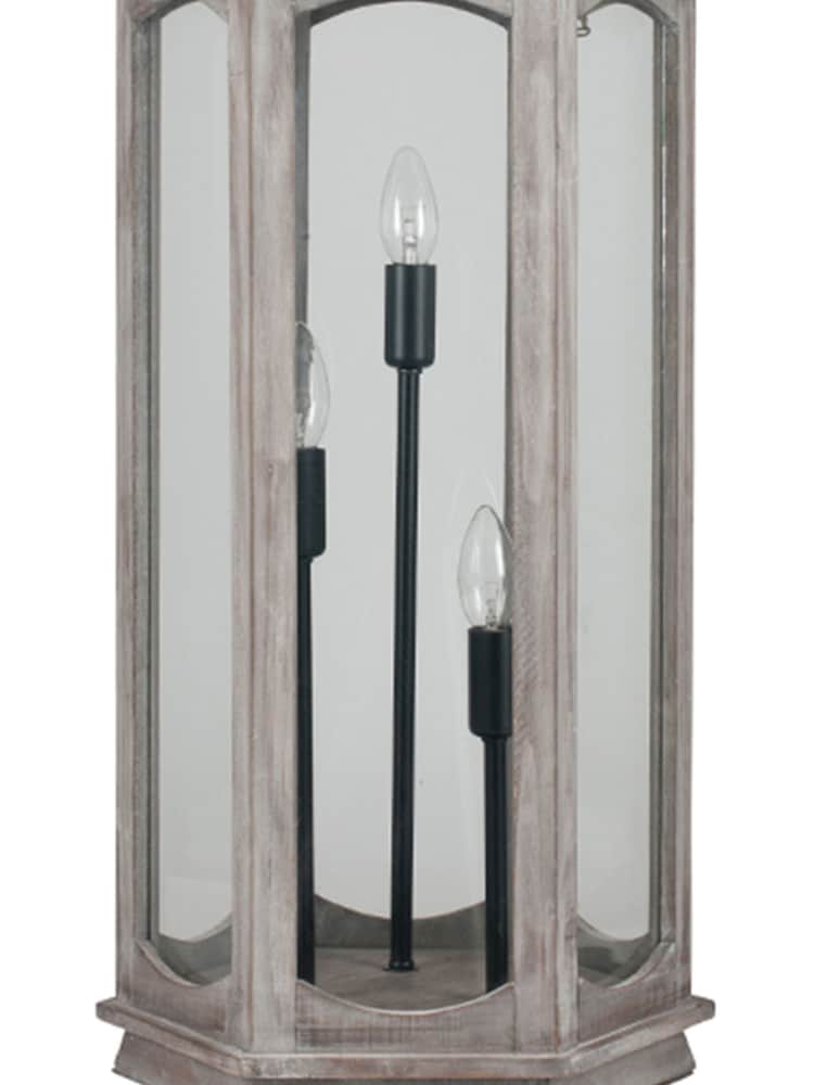 Pacific Grey Adaline Antique Wood Lantern Floor Lamp - Image 5 of 5
