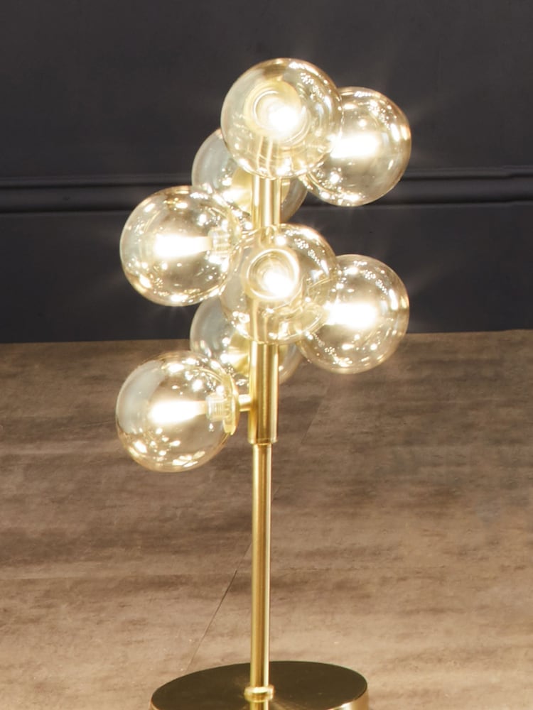Pacific Gold Vecchio Lustre Glass Orb and Metal Table Lamp - Image 1 of 2