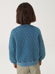 Blue Quilted Jersey Bomber Jacket (3-16yrs) - Image 3 of 7