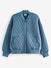 Blue Quilted Jersey Bomber Jacket (3-16yrs) - Image 5 of 7
