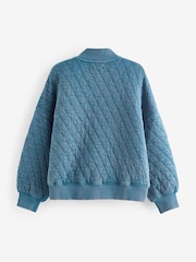 Blue Quilted Jersey Bomber Jacket (3-16yrs) - Image 6 of 7