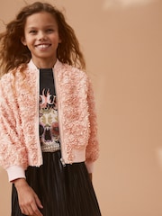 Pink - Bomberjacke mit 3D-Floraldesign (3–16 Jahre) - Bild 1 von 8