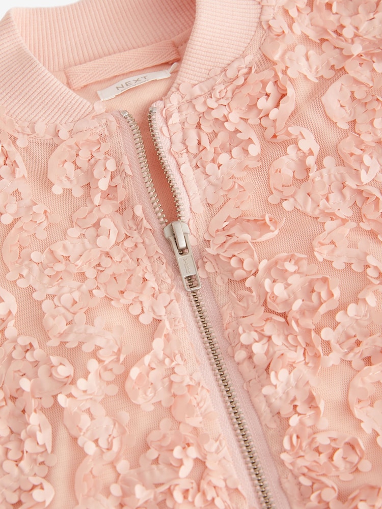 Pink - Bomberjacke mit 3D-Floraldesign (3–16 Jahre) - Bild 8 von 8