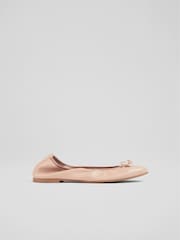 LK Bennett Natural Trilly Leather Ballerina Pumps - Image 1 of 4