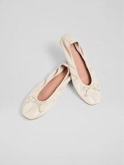 LK Bennett White Trilly Leather Ballerina Pumps - Image 3 of 4