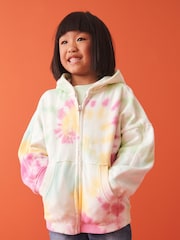 Multi Swirl Tie Dye Zip Through Hoodie (3-16yrs) - Image 1 of 8
