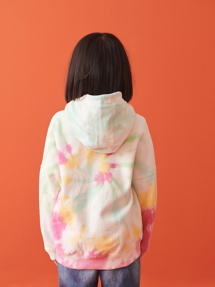 Multi Swirl Tie Dye Zip Through Hoodie (3-16yrs) - Image 2 of 8