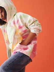 Multi Swirl Tie Dye Zip Through Hoodie (3-16yrs) - Image 4 of 8