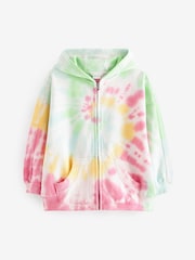 Multi Swirl Tie Dye Zip Through Hoodie (3-16yrs) - Image 6 of 8