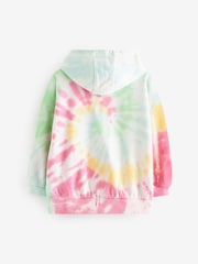 Multi Swirl Tie Dye Zip Through Hoodie (3-16yrs) - Image 7 of 8