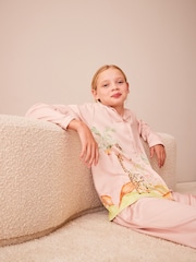 Pink Safari Satin Button Through Pyjamas (6-16yrs) - Image 3 of 8