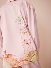Pink Safari Satin Button Through Pyjamas (6-16yrs) - Image 4 of 8