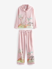 Pink Safari Satin Button Through Pyjamas (6-16yrs) - Image 7 of 8