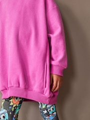 Bright Pink Longline Hoodie (3-16yrs) - Image 5 of 9