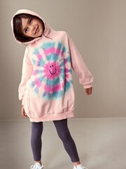 Pink Smile Tie Dye Longline Hoodie (3-16yrs) - Image 1 of 6