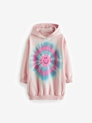 Pink Smile Tie Dye Longline Hoodie (3-16yrs) - Image 4 of 6
