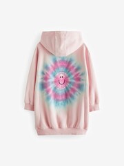 Pink Smile Tie Dye Longline Hoodie (3-16yrs) - Image 5 of 6
