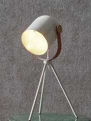 Pacific White Auden Metal Tripod Table Lamp - Image 1 of 5