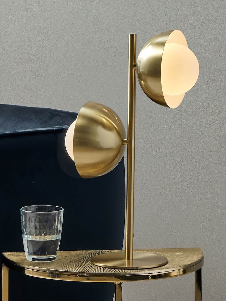 Pacific Gold Estelle Brushed Brass Metal Orb Dome Table Lamp - Image 1 of 5