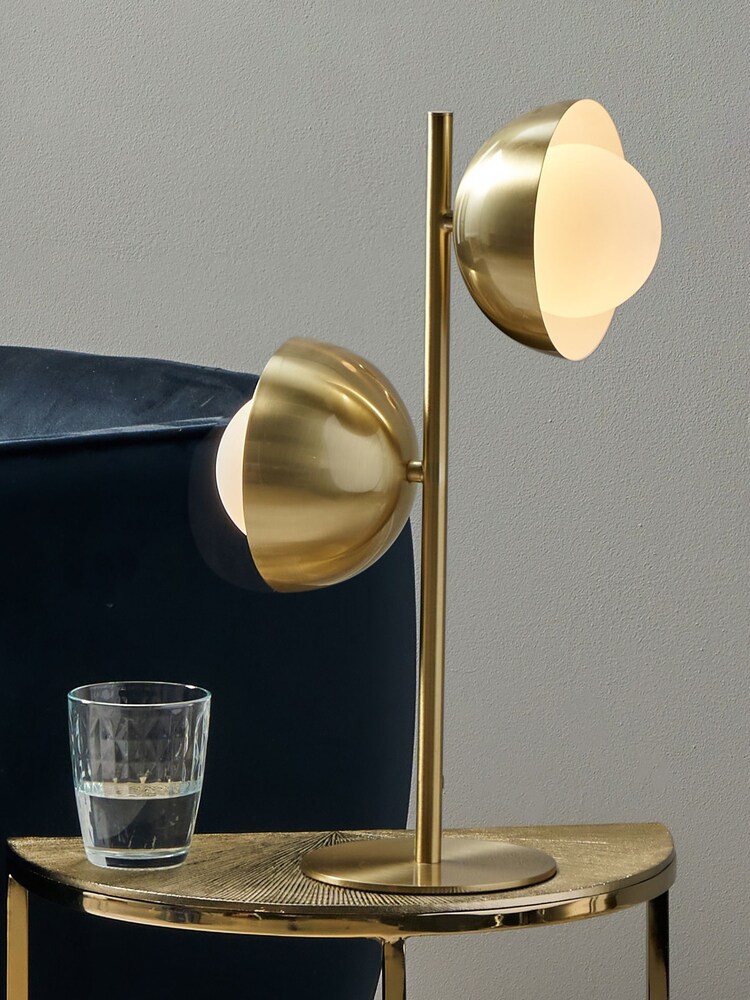 Pacific Gold Estelle Brushed Brass Metal Orb Dome Table Lamp - Image 1 of 5 Pacific Gold Estelle Brushed Brass Metal Orb Dome Table Lamp - Image 1 of 5