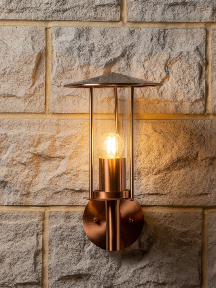 Pacific Grey Myosotis Copper Metal Chimney Outdoor Wall Light - Image 1 of 6