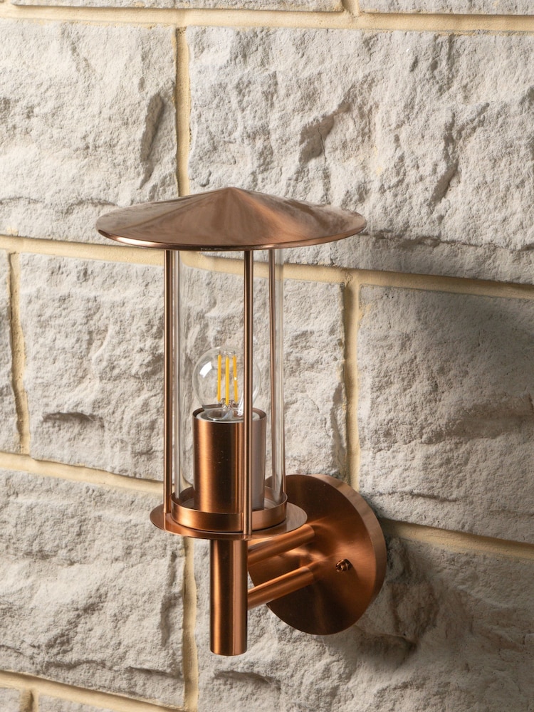 Pacific Grey Myosotis Copper Metal Chimney Outdoor Wall Light - Image 2 of 6