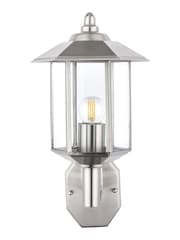 Pacific Grey Bellis Brushed Steel Metal Pagoda Wall Light - Image 2 of 5