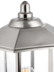 Pacific Grey Bellis Brushed Steel Metal Pagoda Wall Light - Image 4 of 5