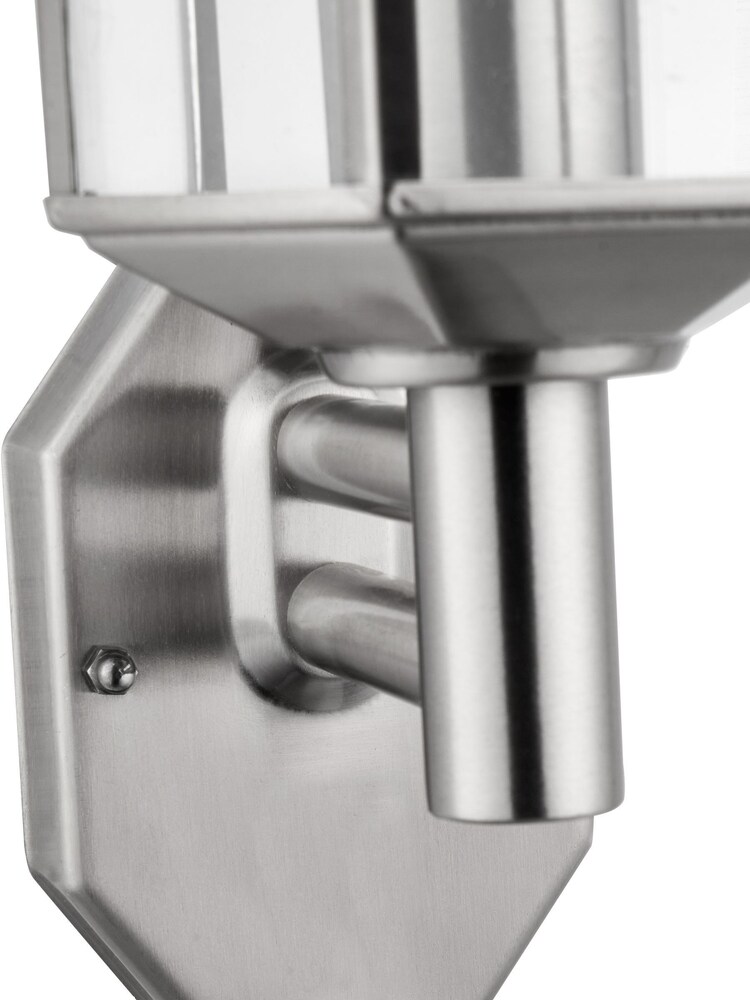 Pacific Grey Bellis Brushed Steel Metal Pagoda Wall Light - Image 5 of 5