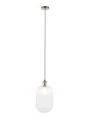 Pacific Clear Abigail Ribbed Glass Tall Pendant Ceiling Light - Image 4 of 5