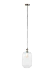 Pacific Clear Abigail Ribbed Glass Tall Pendant Ceiling Light - Image 5 of 5