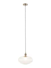 Pacific Clear Abigail Ribbed Glass Oval Pendant Ceiling Light - Image 4 of 5