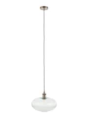 Pacific Clear Abigail Ribbed Glass Oval Pendant Ceiling Light - Image 5 of 5