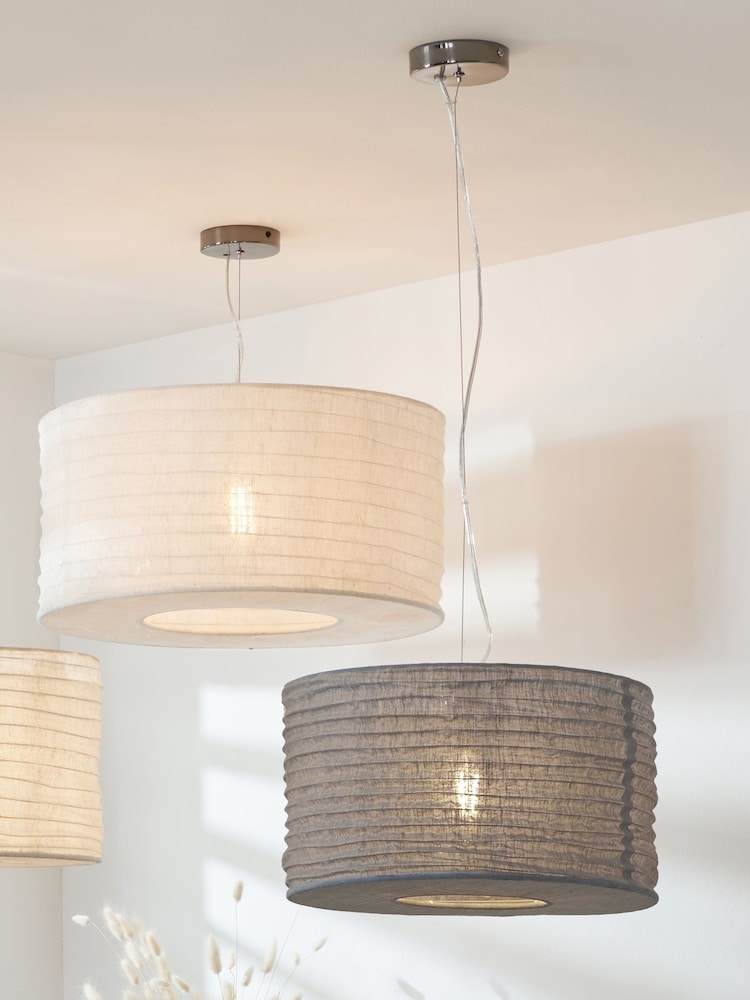 Pacific Grey Patpong 35cm Jute Easy Fit Pendant Ceiling Light - Image 1 of 6
