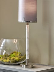 Pacific Grey Midland Brushed Marble Effect Table Lamp - Image 1 of 5