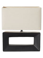Pacific Black Block Ceramic Rectangular Table Lamp - Image 2 of 5