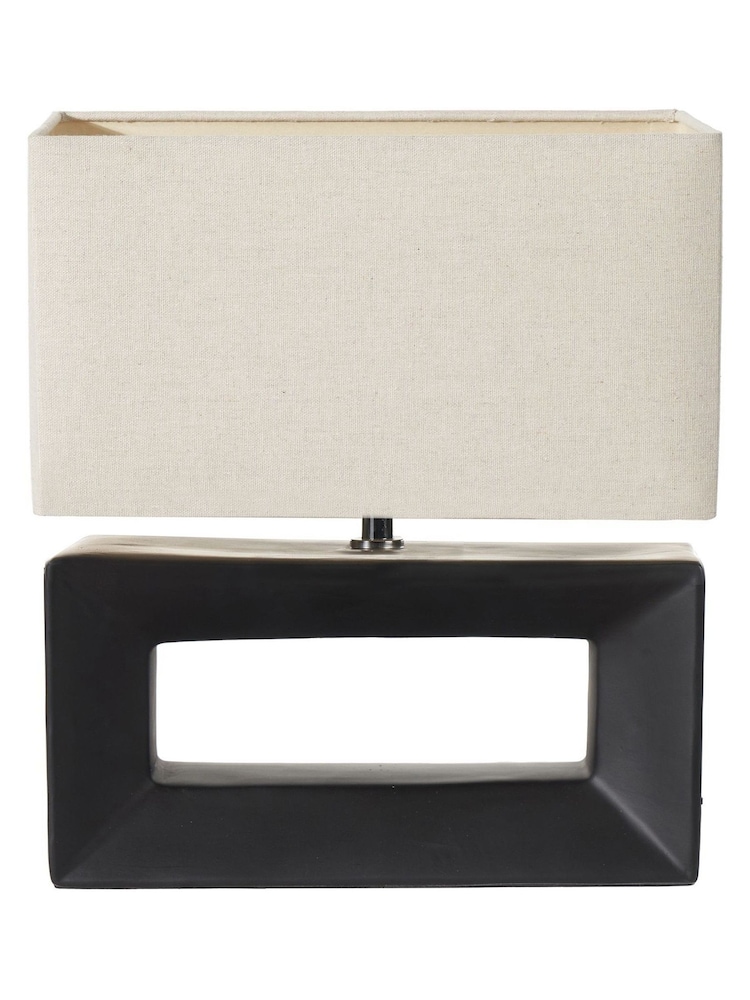 Pacific Black Block Ceramic Rectangular Table Lamp - Image 2 of 5