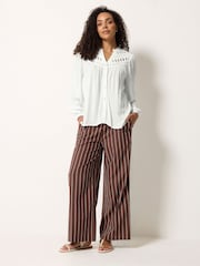 M&Co White Crochet Insert Long Sleeve Blouse - Image 2 of 4
