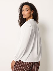 M&Co White Crochet Insert Long Sleeve Blouse - Image 3 of 4