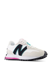 New Balance Pink/White Womens 327 Trainers - Image 3 of 6
