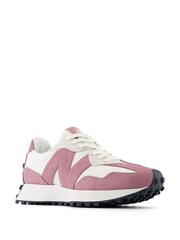 New Balance White/Pink Womens 327 Trainers - Image 1 of 5