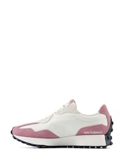 New Balance White/Pink Womens 327 Trainers - Image 2 of 5